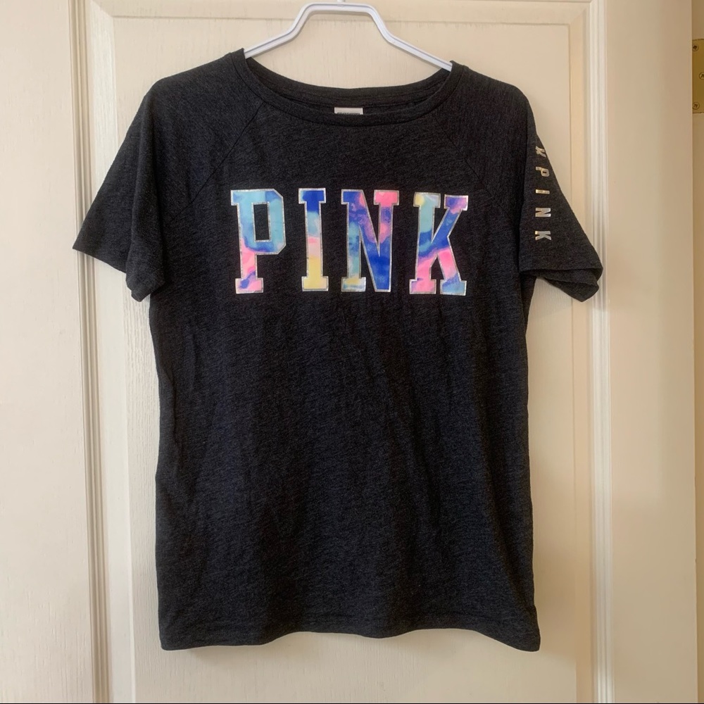 VS Pink Raglan Crew Neck Tee - Small
